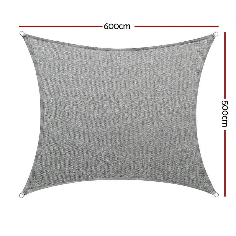 Instahut Square Shade Sail 5×6m – UV Sun Canopy