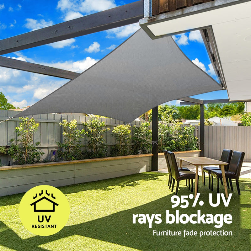 Instahut Square Shade Sail 5×6m – UV Sun Canopy