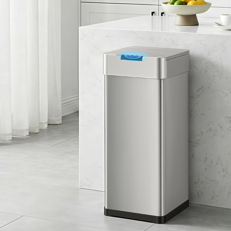 Devanti 50L Motion Sensor Kitchen Bin Silver