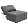 Artiss 1-Seater Sof Bed Ottoman – Convertible Linen Grey