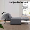 Artiss 1-Seater Sof Bed Ottoman – Convertible Linen Grey