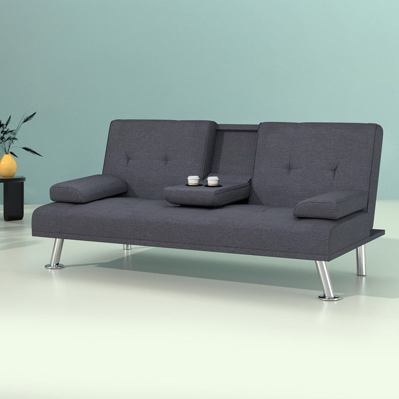 Artiss Sof Bed 175cm – Dark Grey Fabric