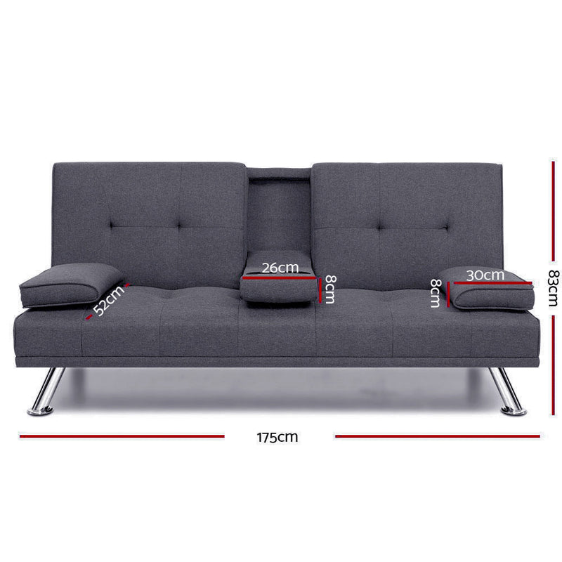 Artiss Sof Bed 175cm – Dark Grey Fabric
