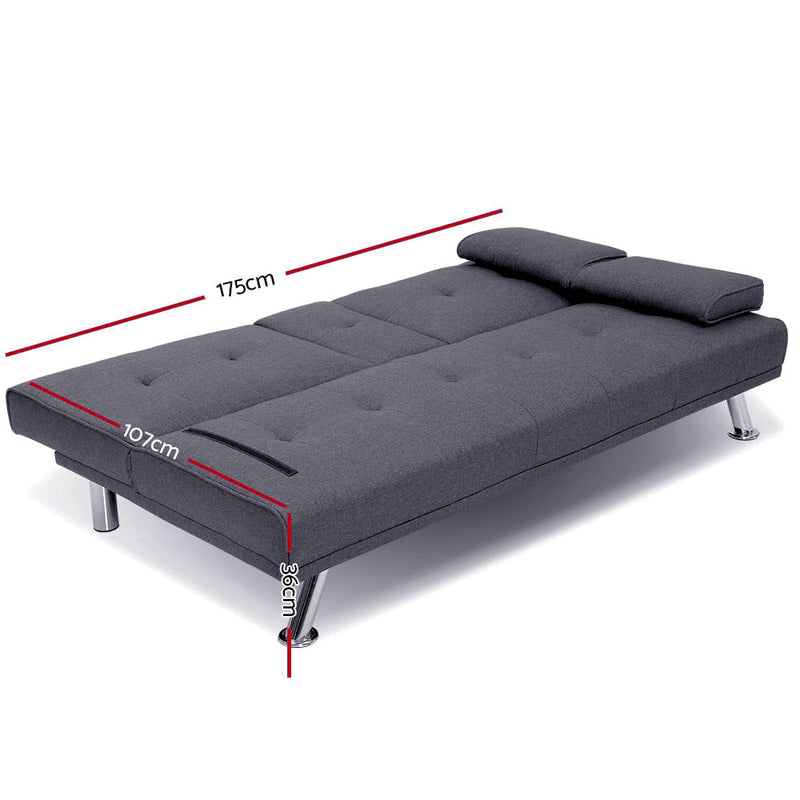Artiss Sof Bed 175cm – Dark Grey Fabric