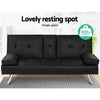 Artiss 168 cm Black PU Leather Sofa Bed