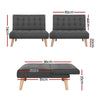 Artiss 2x Single-Seater Sof Bed – Grey Fabric