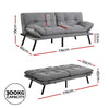 Artiss 3-Seater sof Bed – Grey Fabric Convertible