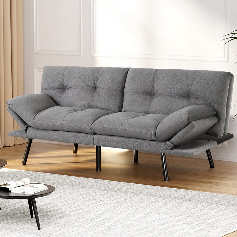 Artiss 3-Seater sof Bed – Grey Fabric Convertible