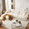 Artiss 3-Seater Modular Sofa Bed – Corduroy Sectional Couch (White)