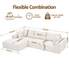 Artiss 3-Seater Modular Sofa Bed – Corduroy Sectional Couch (White)