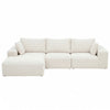 Artiss 3-Seater Modular Sofa Bed – Corduroy Sectional Couch (White)