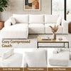 Artiss 3-Seater Modular Sofa Bed – Corduroy Sectional Couch (White)