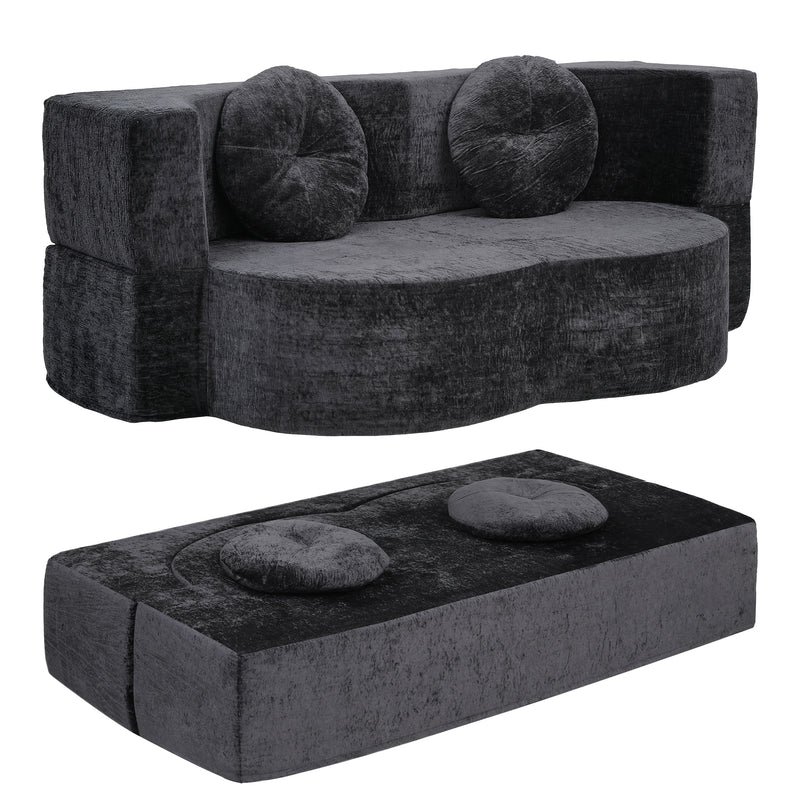 Artiss 2-in-1 Convertible Sofa Bed – Folding Boneless Sleeper Couch Grey