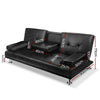 Artiss 3-Seater Sof Bed – Convertible Leather