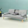 Artiss Sof Bed 188cm – Grey Faux Linen