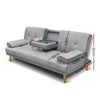 Artiss Sof Bed 188cm – Grey Faux Linen
