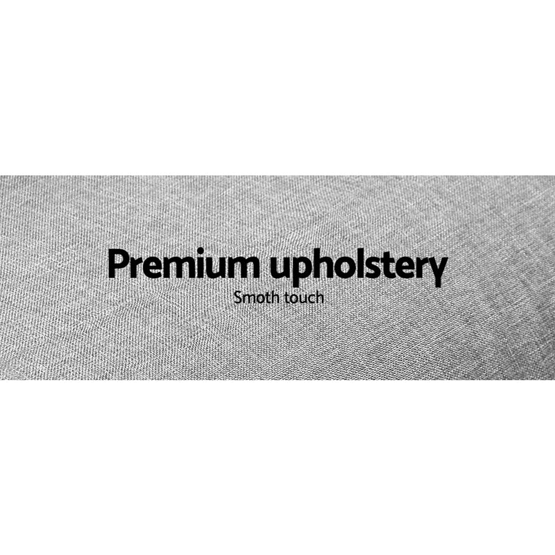 Artiss Sof Bed 188cm – Grey Faux Linen