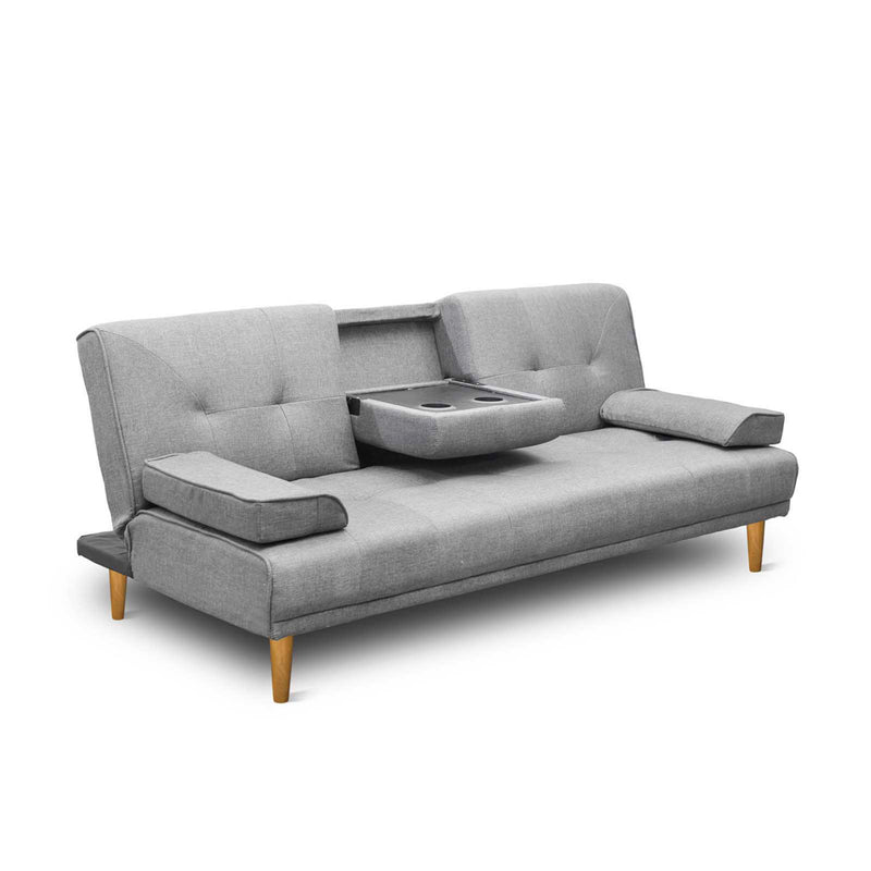 Artiss Sof Bed 188cm – Grey Faux Linen