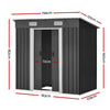 Garden Shed 1.94x1.21m – Steel Outdoor Storage with Sliding Door & Metal Base