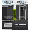 Garden Shed 1.94x1.21m – Steel Outdoor Storage with Sliding Door & Metal Base