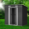 Garden Shed 1.94x1.21m – Steel Outdoor Storage with Sliding Door & Metal Base