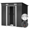 Garden Shed 1.94x1.21m – Steel Outdoor Storage with Sliding Door & Metal Base