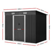 Garden Shed 2.38x1.31m – Metal Outdoor Storage with Sliding Door