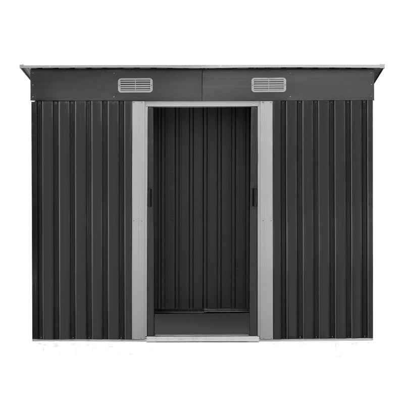 Garden Shed 2.38x1.31m – Metal Outdoor Storage with Sliding Door