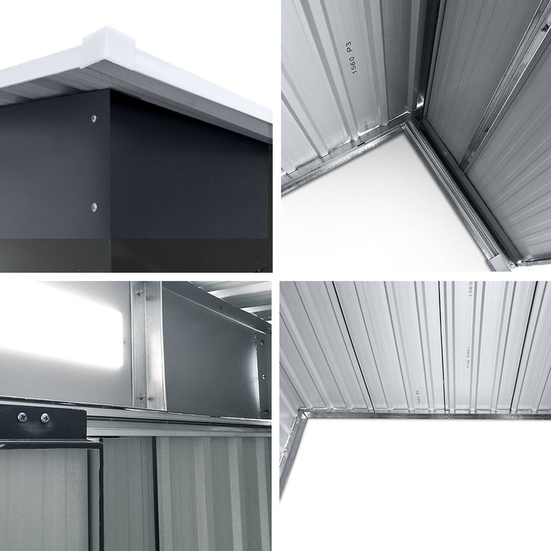 Garden Shed 2.38x1.31m – Metal Outdoor Storage with Sliding Door