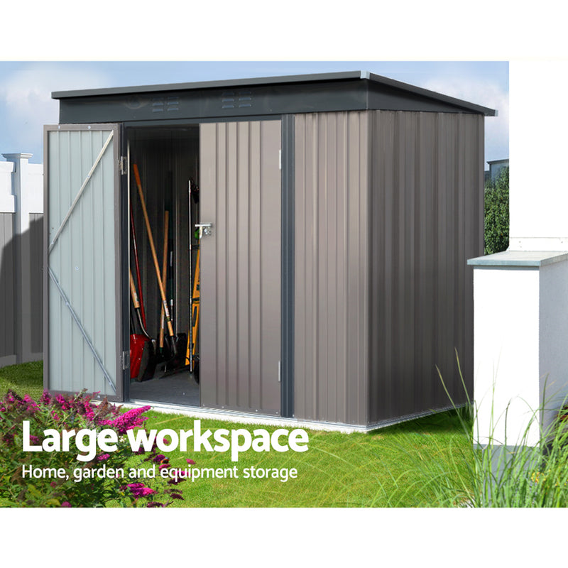 Garden Shed 2.31x1.31m – Metal Outdoor Storage with Double Doors