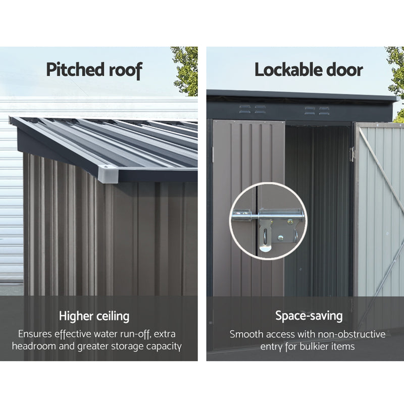 Garden Shed 2.31x1.31m – Metal Outdoor Storage with Double Doors