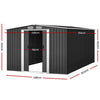 Garden Shed 2.58x3.14m – Metal Base Outdoor Storage with Sliding Door