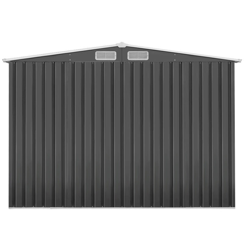 Garden Shed 2.58x3.14m – Metal Base Outdoor Storage with Sliding Door