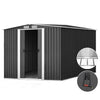 Garden Shed 2.58x3.14m – Metal Base Outdoor Storage with Sliding Door