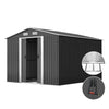 Garden Shed 2.6x3.9m – Metal Base Outdoor Storage with Sliding Door