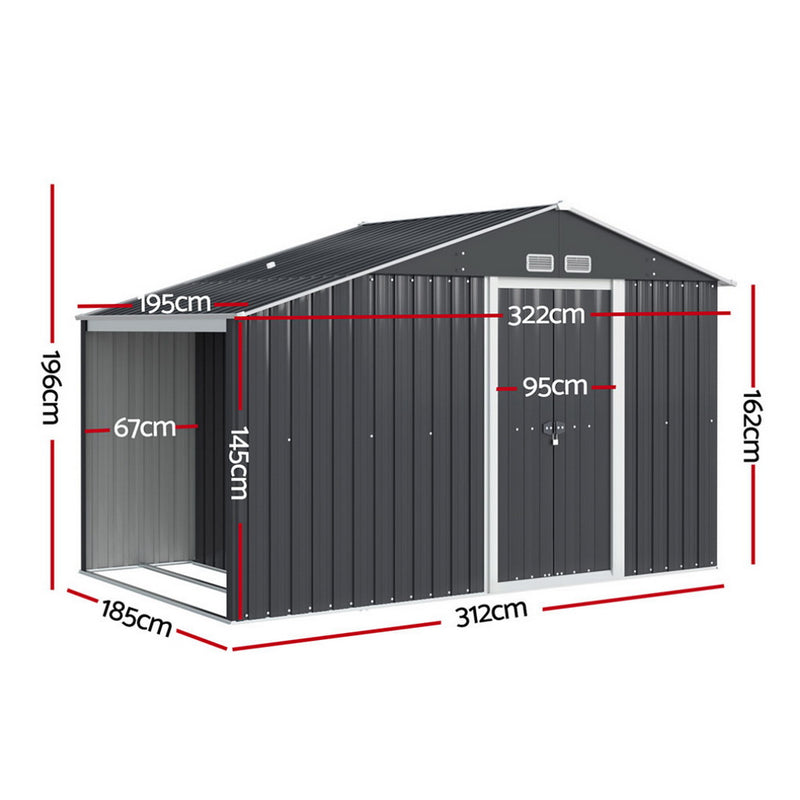 Garden Shed 3.22x1.96m – Outdoor Storage & Workshop Shelter