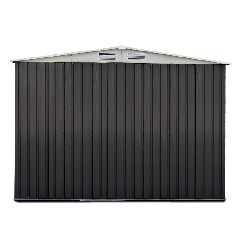 Garden Shed 2.58x2.07m – Metal Base Outdoor Storage with Double Doors
