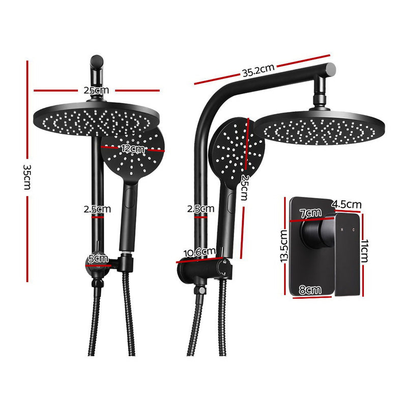 Cefito 9″ Rain Shower Head Set with Handheld & Mixer Tap – Black