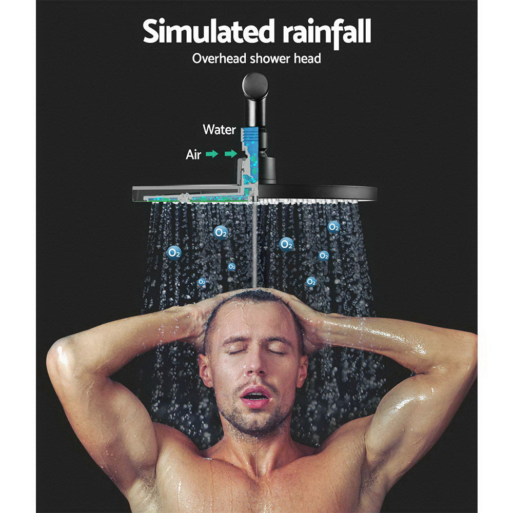 Cefito 9″ Rain Shower Head Set with Handheld & Mixer Tap – Black