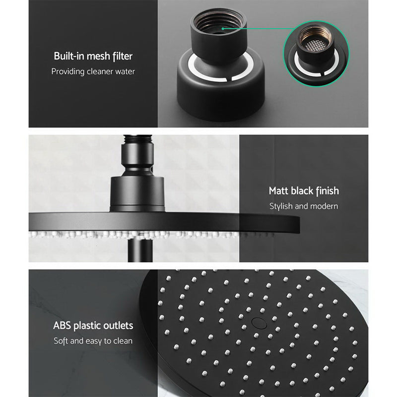 Cefito 9″ Rain Shower Head Set with Handheld & Mixer Tap – Black