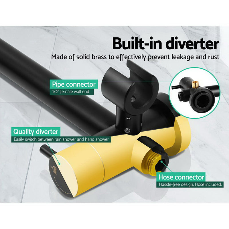 Cefito 9″ Rain Shower Head Set with Handheld & Mixer Tap – Black