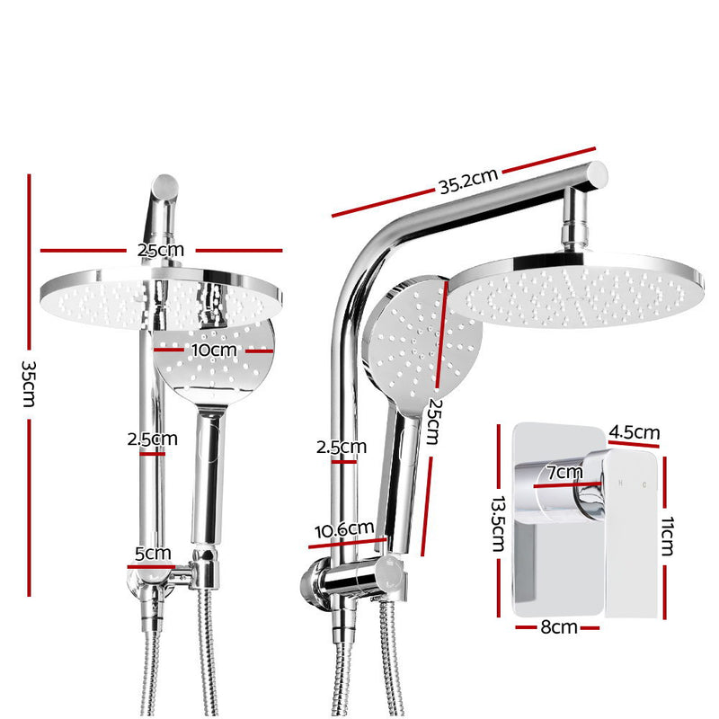 Cefito 9″ Rain Shower Head Set with Handheld & Mixer Tap – Chrome