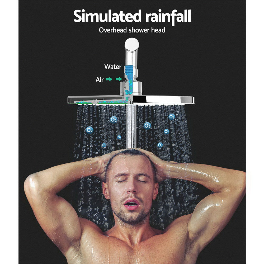 Cefito 9″ Twin Tap Rain Shower Head Set with Handheld – Chrome