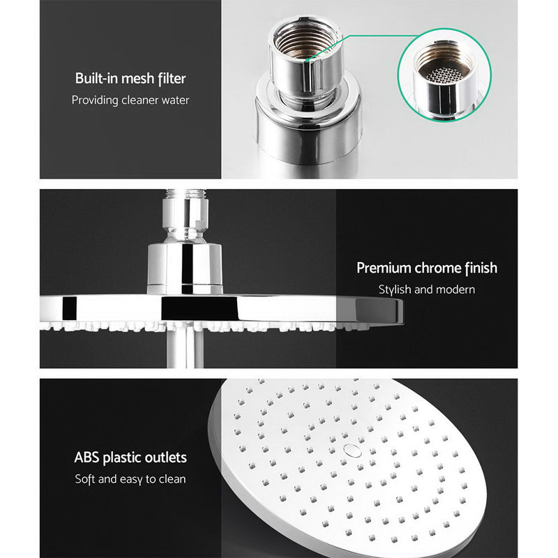 Cefito 9″ Twin Tap Rain Shower Head Set with Handheld – Chrome