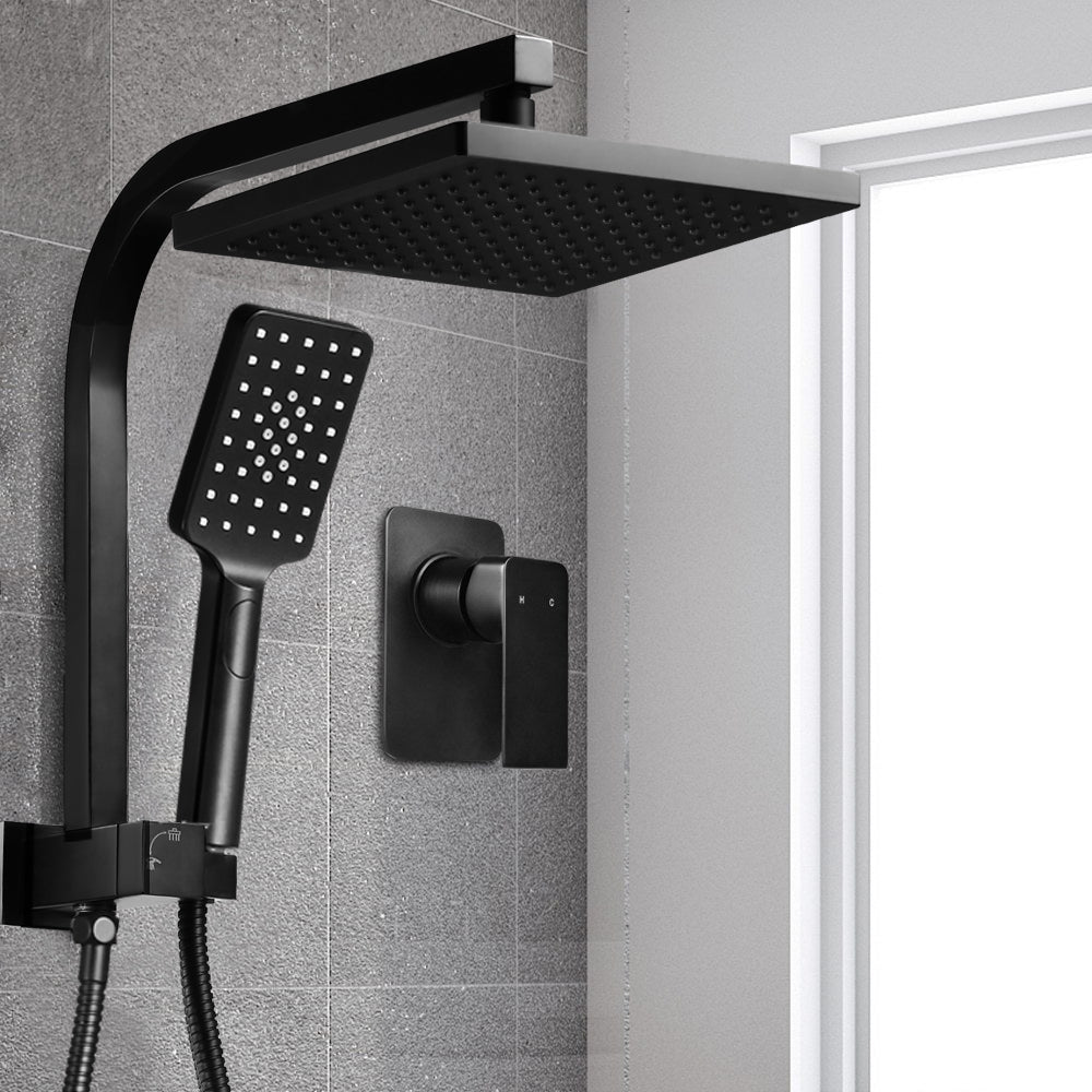 Cefito 8″ Square Rain Shower Head Set with Handheld & Mixer Tap – Black