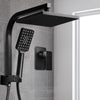 Cefito 8″ Square Rain Shower Head Set with Handheld & Mixer Tap – Black