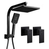 Cefito 8″ Square Rain Shower Head Set with Handheld – Twin Tap Black