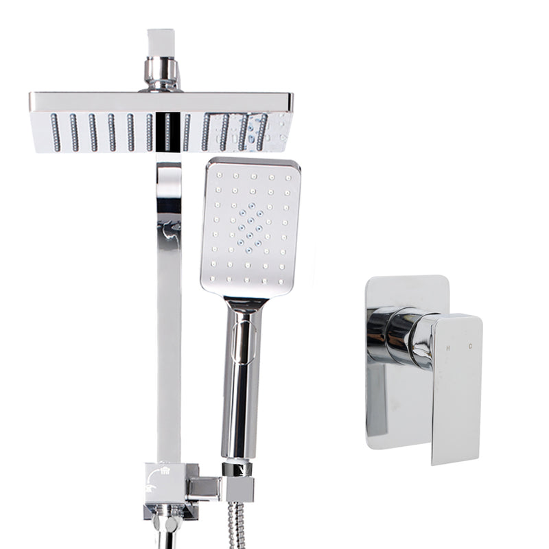 Cefito 8″ Square Rain Shower Head Set with Handheld & Mixer Tap – Chrome