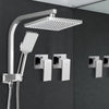 Cefito 8″ Square Rain Shower Head Set with Handheld – Twin Tap Chrome