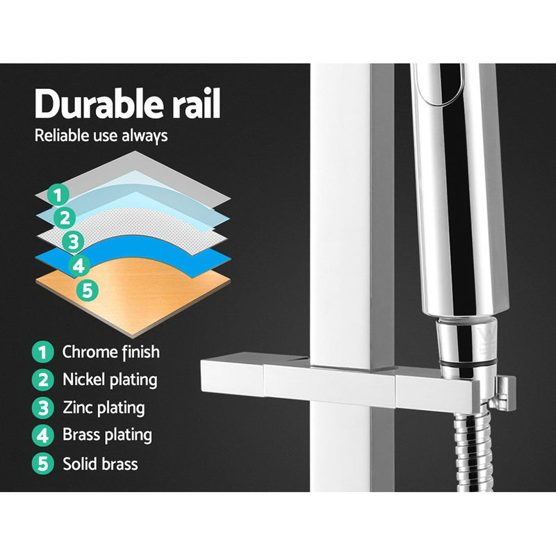Cefito 10″ Square Rain Shower Head Set with Handheld & Mixer Tap – Chrome
